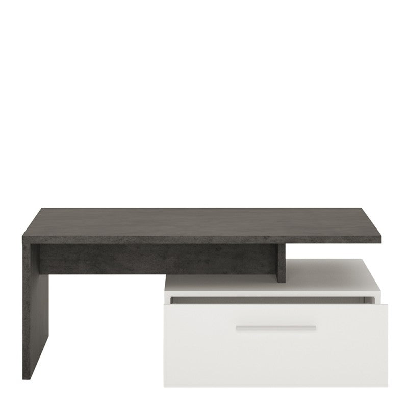 Zingaro Wooden Storage Coffee Table in Slate Grey and Alpine White