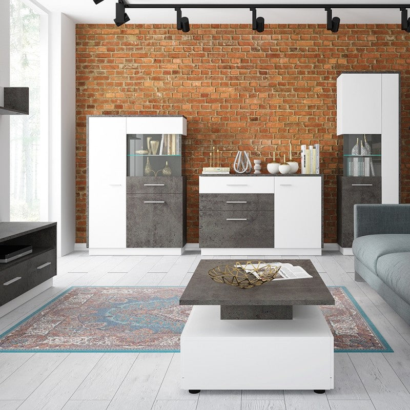 Zingaro Wooden Sideboard in Slate Grey and Alpine White