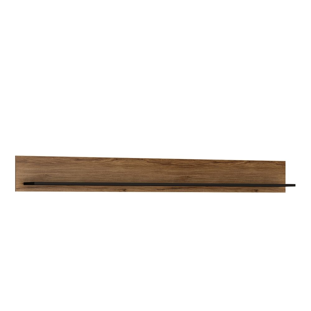 Brolo Wall Shelf 197cm with a Walnut and Dark Panel Finish