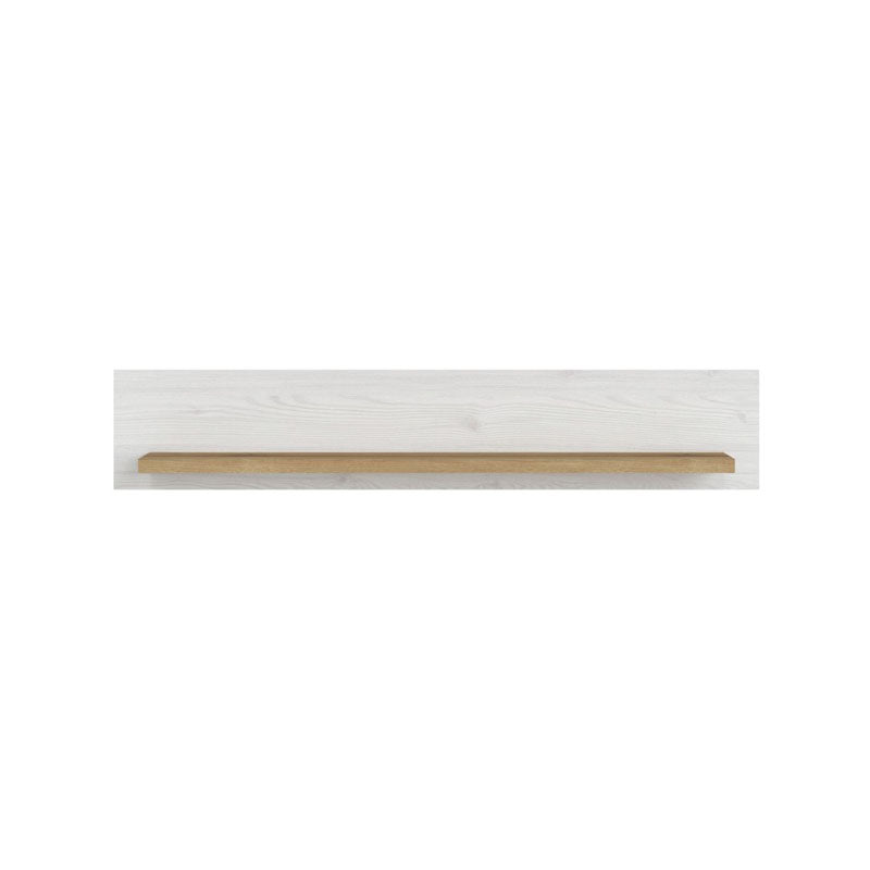 Celesto Wooden Shelf in White and Oak - 135cm