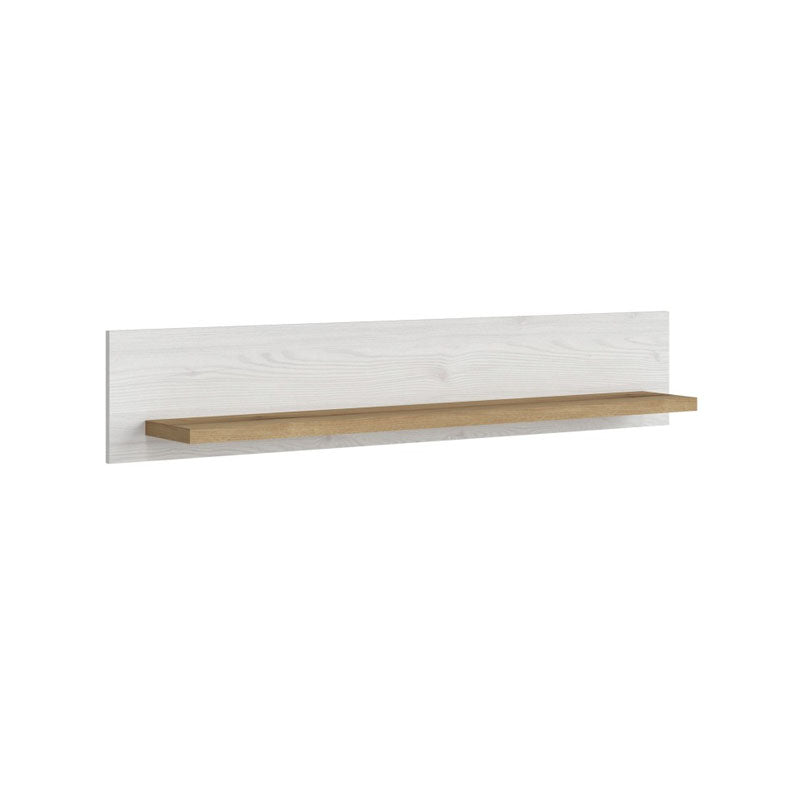 Celesto Wooden Shelf in White and Oak - 135cm