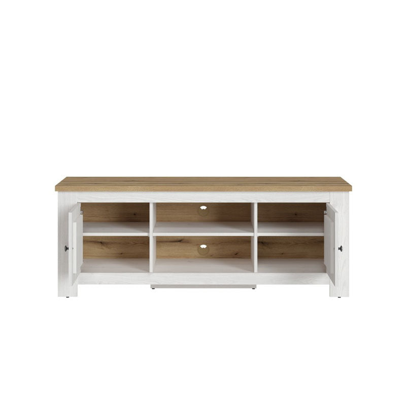 Celesto Wooden Small TV Stand in White and Oak