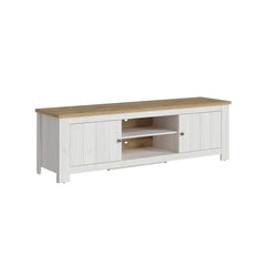 Celesto Wooden Large TV Stand in White and Oak - Furniture One Shop