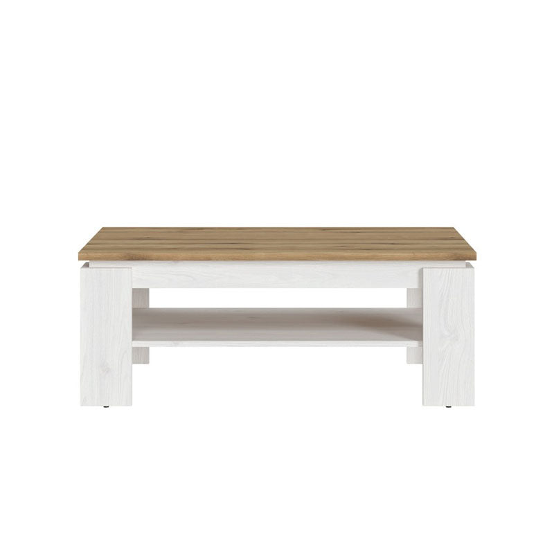 Celesto Wooden Coffee Table in White and Oak