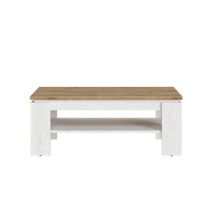 Celesto Wooden Coffee Table in White and Oak