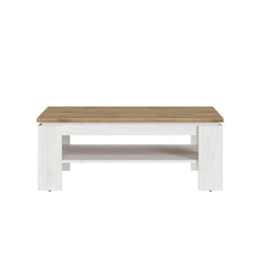 Celesto Wooden Coffee Table in White and Oak - Furniture One Shop