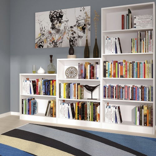 4YOU Tall Wide Bookcase in Pearl White