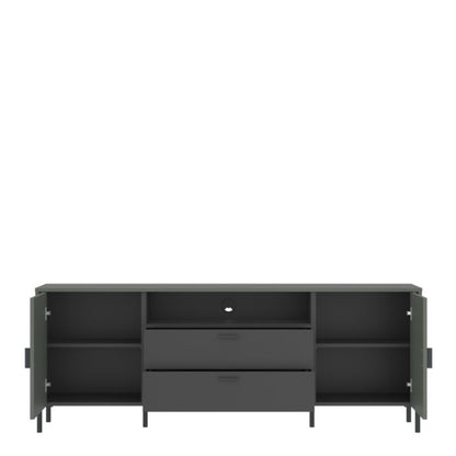 Arundel TV Cabinet 2 Door 2 Drawer 173cm wide 65cm High in Green/Grey