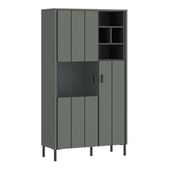 Arundel 2 Door Display Cabinet in Green/Grey - Furniture One Shop