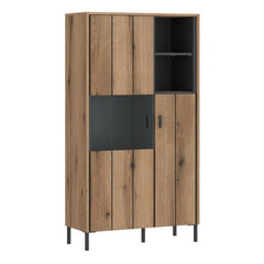 Arundel 2 Door Display Cabinet in Oak/Grey - Furniture One Shop