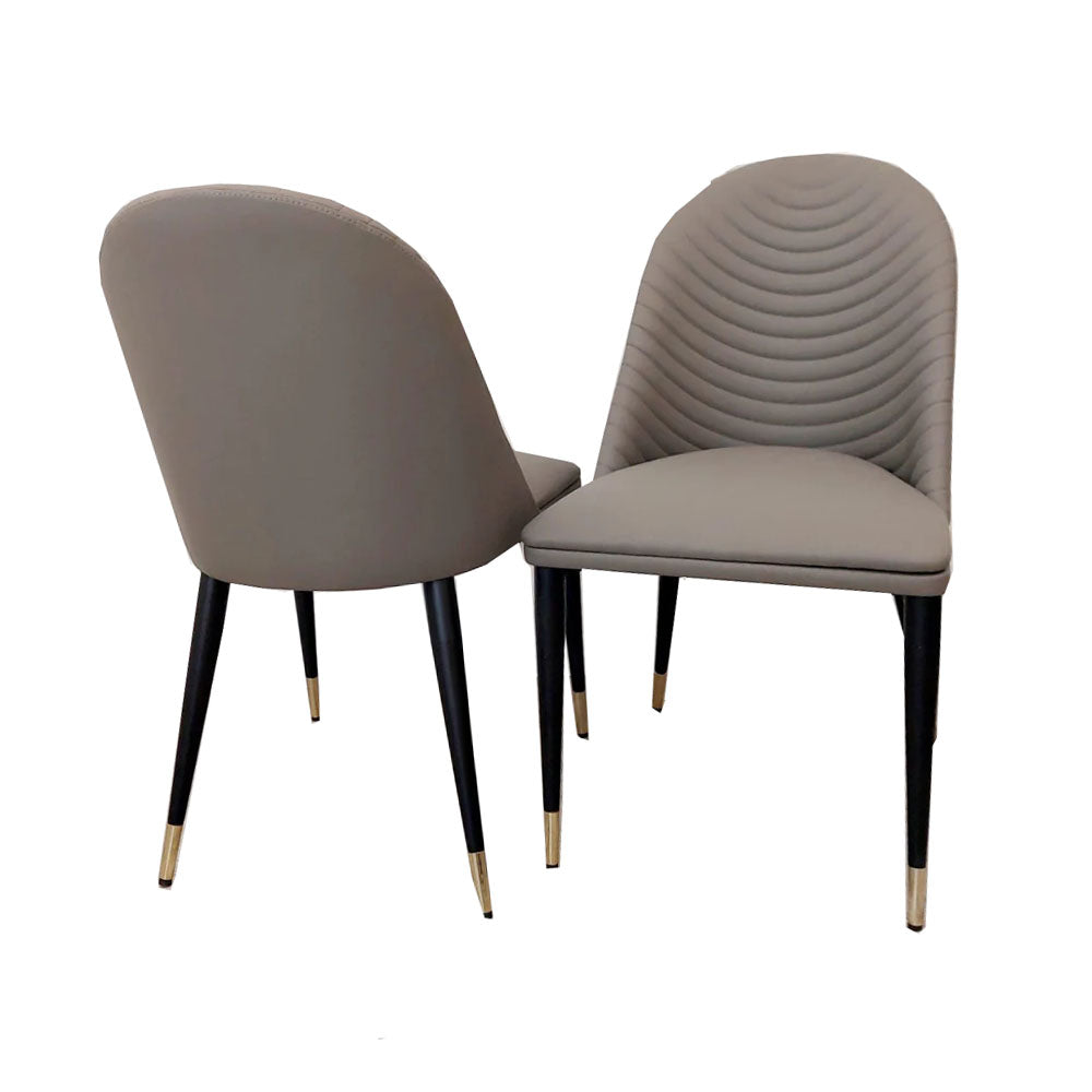 Alba Leather Dining Chair in Grey