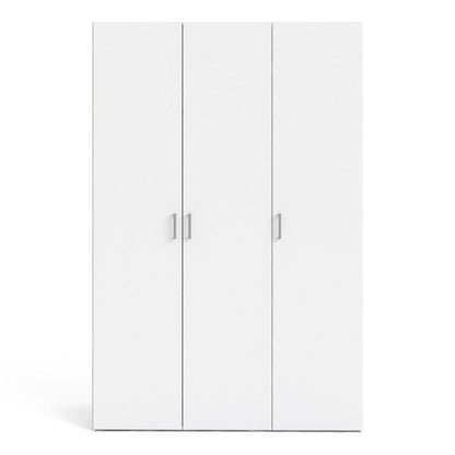 Space Wooden Wardrobe 3 Doors in White