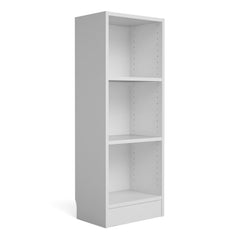 Basic Low Narrow Bookcase (2 Shelves) in White - Furniture One Shop