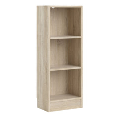 Basic Low Narrow Bookcase (2 Shelves) in Oak - Furniture One Shop