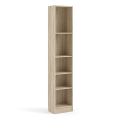Basic Tall Narrow Bookcase (4 Shelves) in Oak - Furniture One Shop