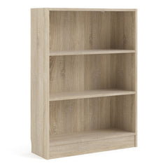 Basic Low Wide Bookcase (2 Shelves) in Oak - Furniture One Shop