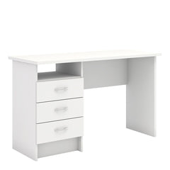 Function Plus Wooden Deskwith 3 Drawers in White