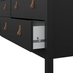Barcelona Double Dresser 4+4 Drawers in Matt Black - Furniture One Shop