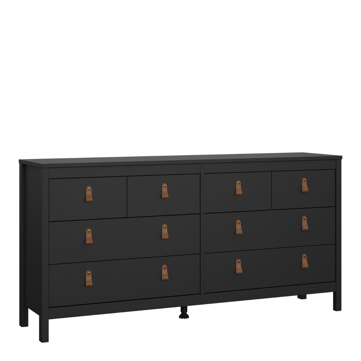 Barcelona Double Dresser 4+4 Drawers in Matt Black