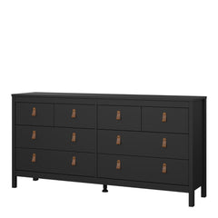 Barcelona Double Dresser 4+4 Drawers in Matt Black - Furniture One Shop