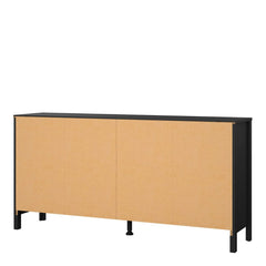 Barcelona Double Dresser 4+4 Drawers in Matt Black - Furniture One Shop
