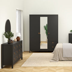 Barcelona Double Dresser 4+4 Drawers in Matt Black - Furniture One Shop
