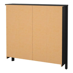 Barcelona Shoe Cabinet 4 Flip Down Doors in Matt Black - Furniture One Shop