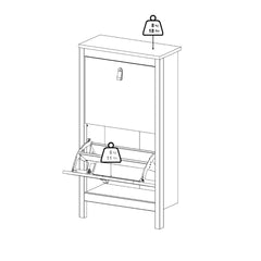 Barcelona Shoe Cabinet 2 Flip Down Doors in White - Furniture One Shop