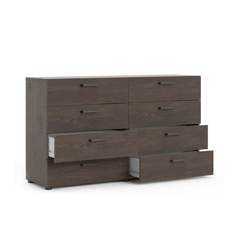 Dallaz Double Dresser 8 Drawers in Rovere Gessato Dark Oak