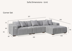 Aluxo Leonard Right Hand Corner Group in Cloudy Grey Boucle - Furniture One Shop