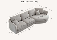 Aluxo Rubin Corner Chaise in Pebble Boucle - Furniture One Shop
