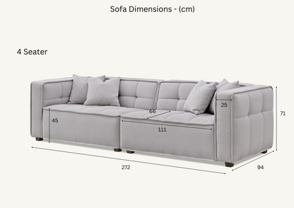 Aluxo Murray 4 Seater Sofa in Putty Boucle Fabric