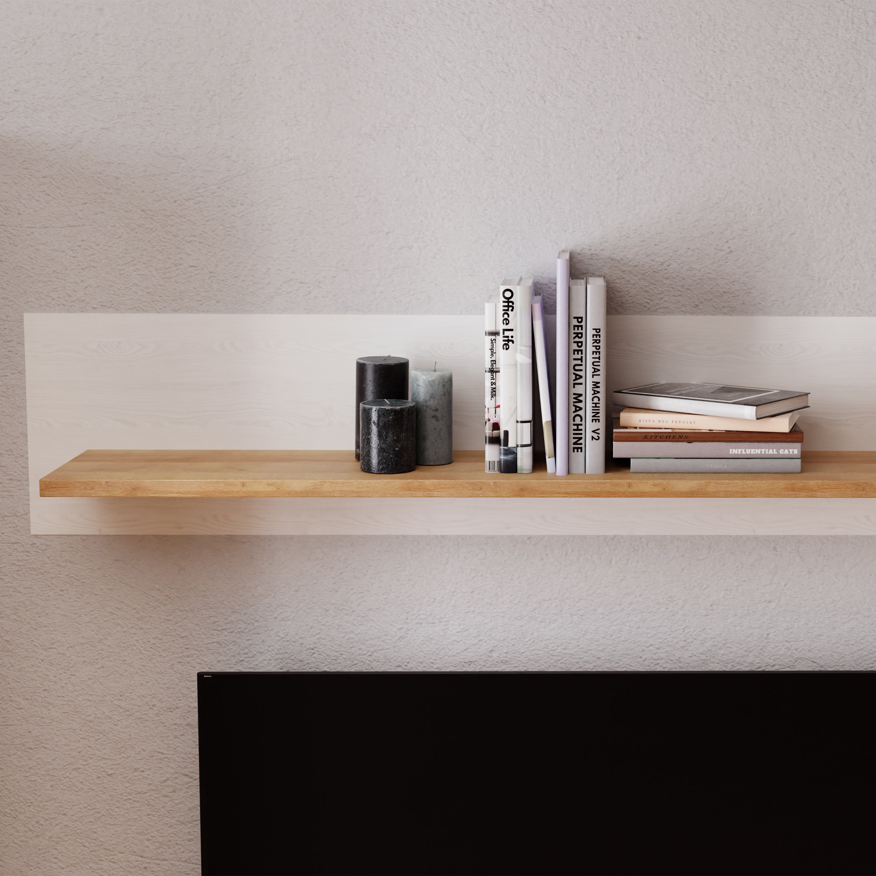 Bohol Wall Shelf in Riviera Oak/White