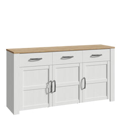 Bohol 3 Door 3 Drawer Sideboard in Riviera Oak/White - Furniture One Shop