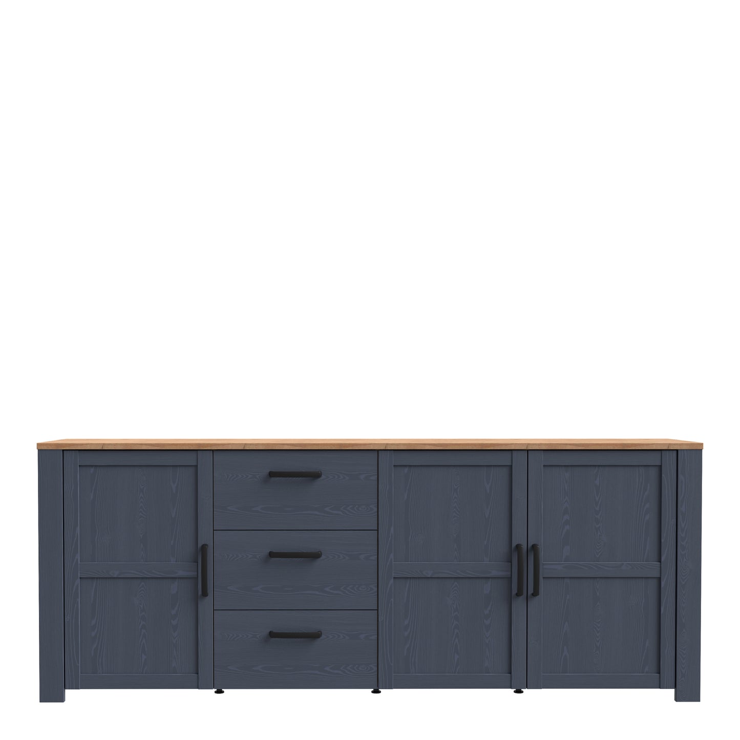 Bohol 3 Door 3 Drawer Large Sideboard in Riviera Oak/Navy