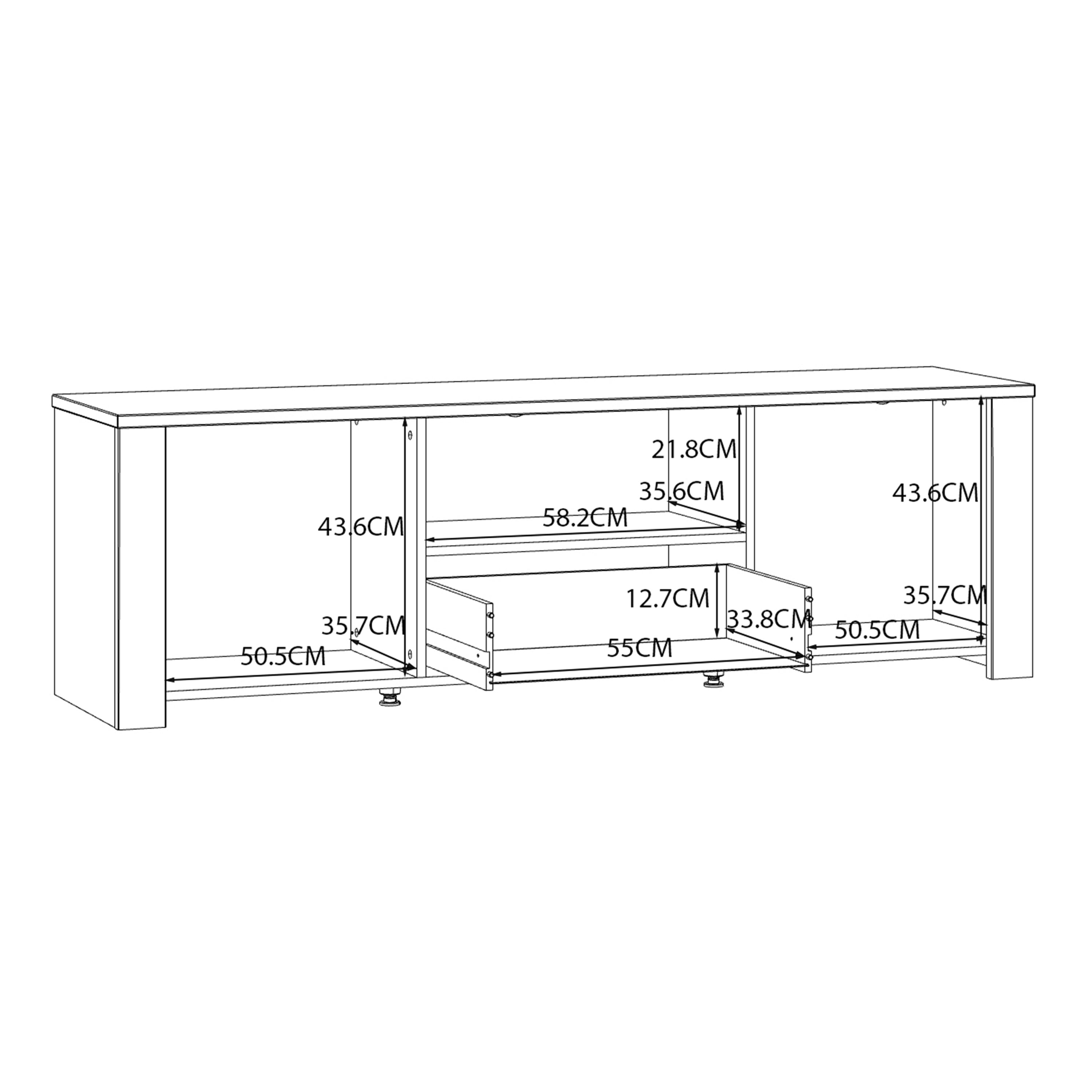 Bohol 2 Door 1 Drawer TV Unit in Riviera Oak/Navy