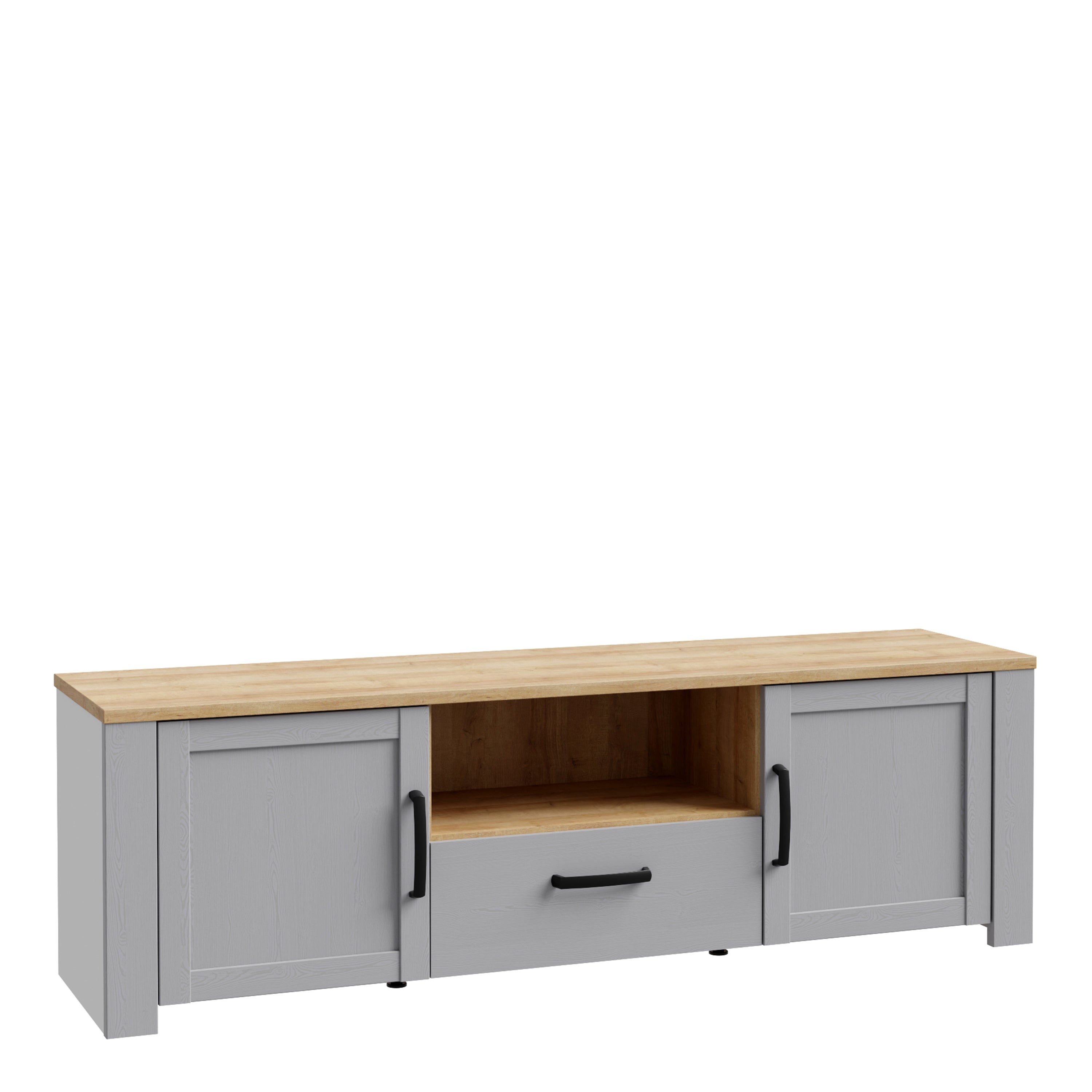 Bohol 2 Door 1 Drawer TV Unit in Riviera Oak/Grey Oak