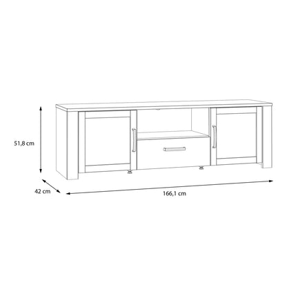 Bohol 2 Door 1 Drawer TV Unit in Riviera Oak/Grey Oak