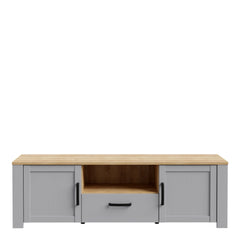 Bohol 2 Door 1 Drawer TV Unit in Riviera Oak/Grey Oak - Furniture One Shop