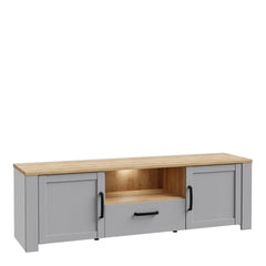 Bohol 2 Door 1 Drawer TV Unit in Riviera Oak/Grey Oak - Furniture One Shop