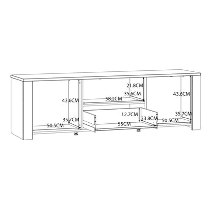 Bohol 2 Door 1 Drawer TV Unit in Riviera Oak/White