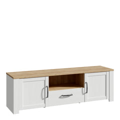 Bohol 2 Door 1 Drawer TV Unit in Riviera Oak/White - Furniture One Shop