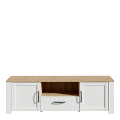 Bohol 2 Door 1 Drawer TV Unit in Riviera Oak/White - Furniture One Shop