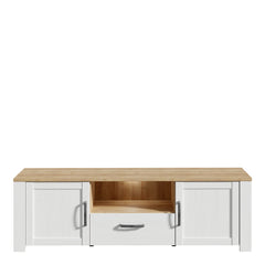 Bohol 2 Door 1 Drawer TV Unit in Riviera Oak/White - Furniture One Shop