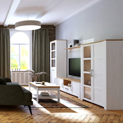 Bohol 2 Door 1 Drawer TV Unit in Riviera Oak/White - Furniture One Shop