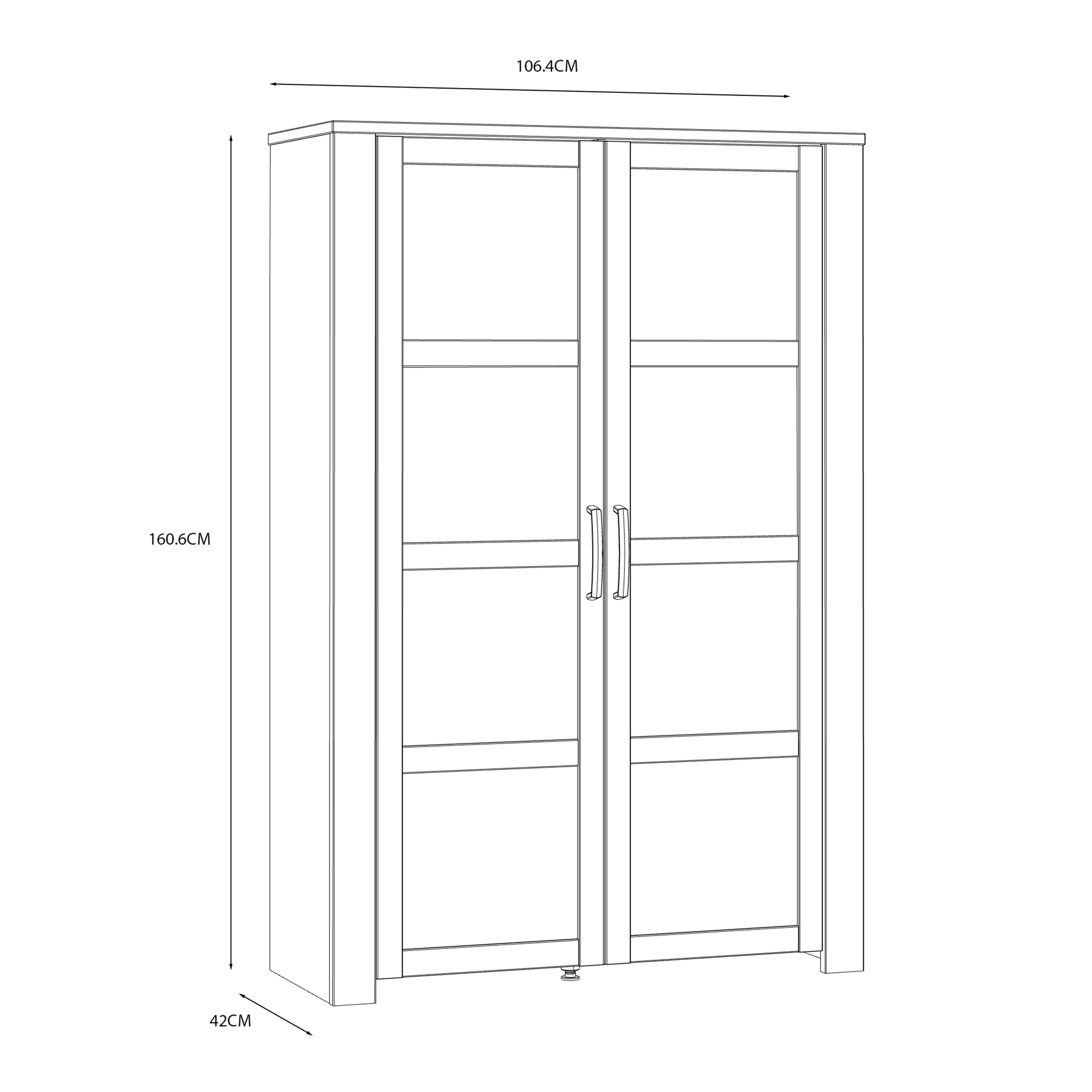 Bohol 2 Door Display Cabinet in Riviera Oak/Navy