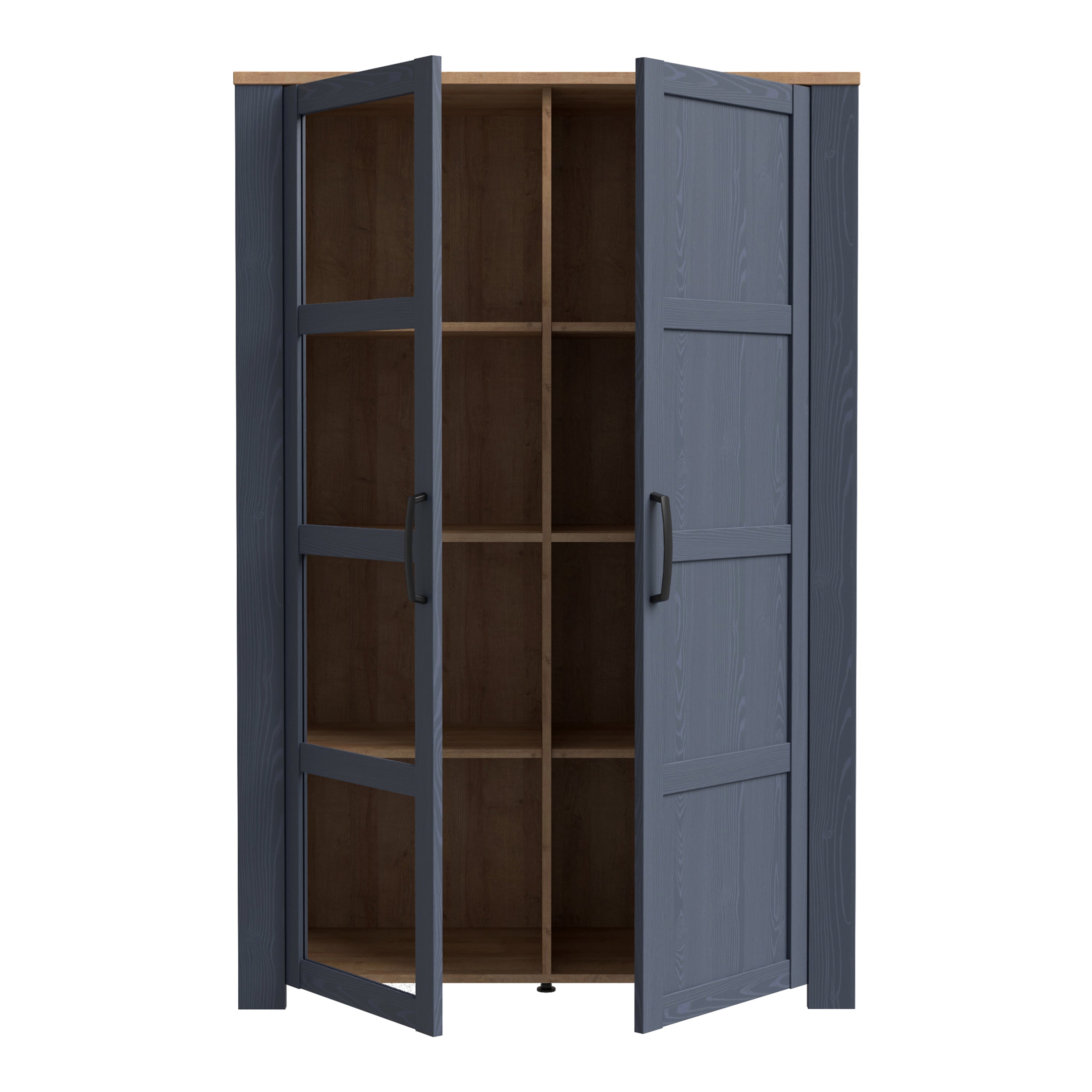 Bohol 2 Door Display Cabinet in Riviera Oak/Navy