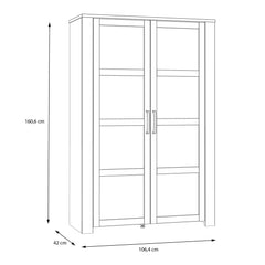 Bohol 2 Door Display Cabinet in Riviera Oak/Grey Oak - Furniture One Shop