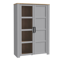 Bohol 2 Door Display Cabinet in Riviera Oak/Grey Oak - Furniture One Shop