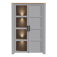 Bohol 2 Door Display Cabinet in Riviera Oak/Grey Oak - Furniture One Shop